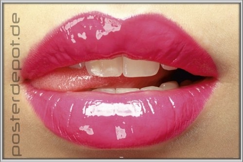 Poster Hot Lips Mund Lippen Knutschmund Rahmen Silber EBay